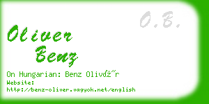 oliver benz business card